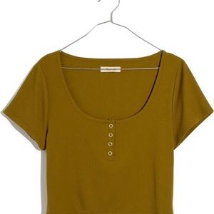 NWOT Madewell Henley Cropped Tee